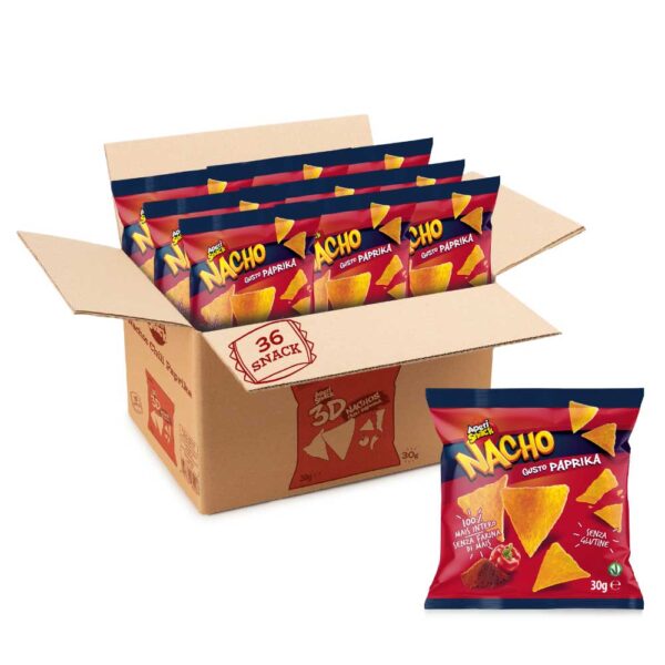 Nachos gusto Paprika mono 30g Box 36 pz