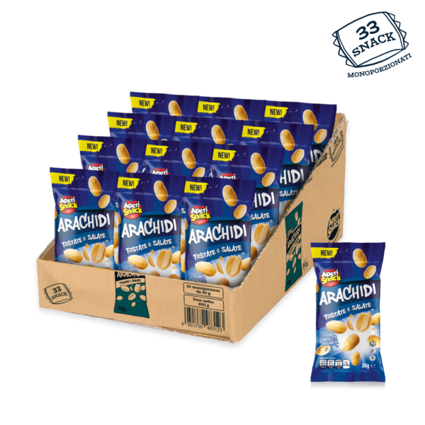 Arachidi tostate e salate monoporzione 30g x 33 pz