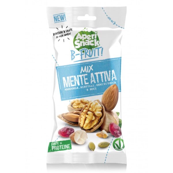 Mix Mente Attiva - Mix di Noci, Mandorle, Mirtilli Rossi e Semi di Zucca