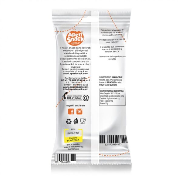 B-Fruit- Mandorle Tostate e Salate- Box da 20 Buste Monodose da 25 g