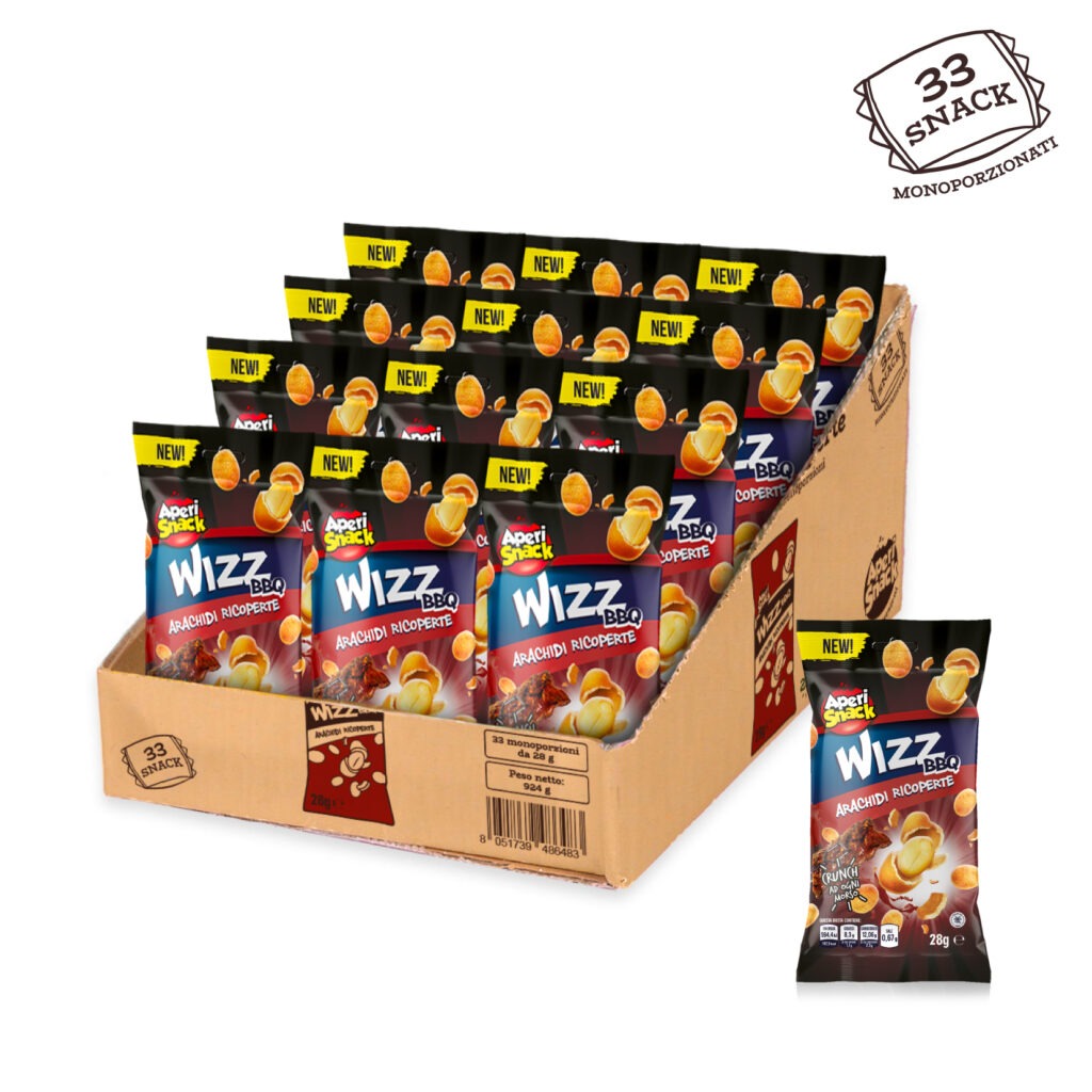 wizz arachidi ricoperte bbq vassoio 33 monodosi
